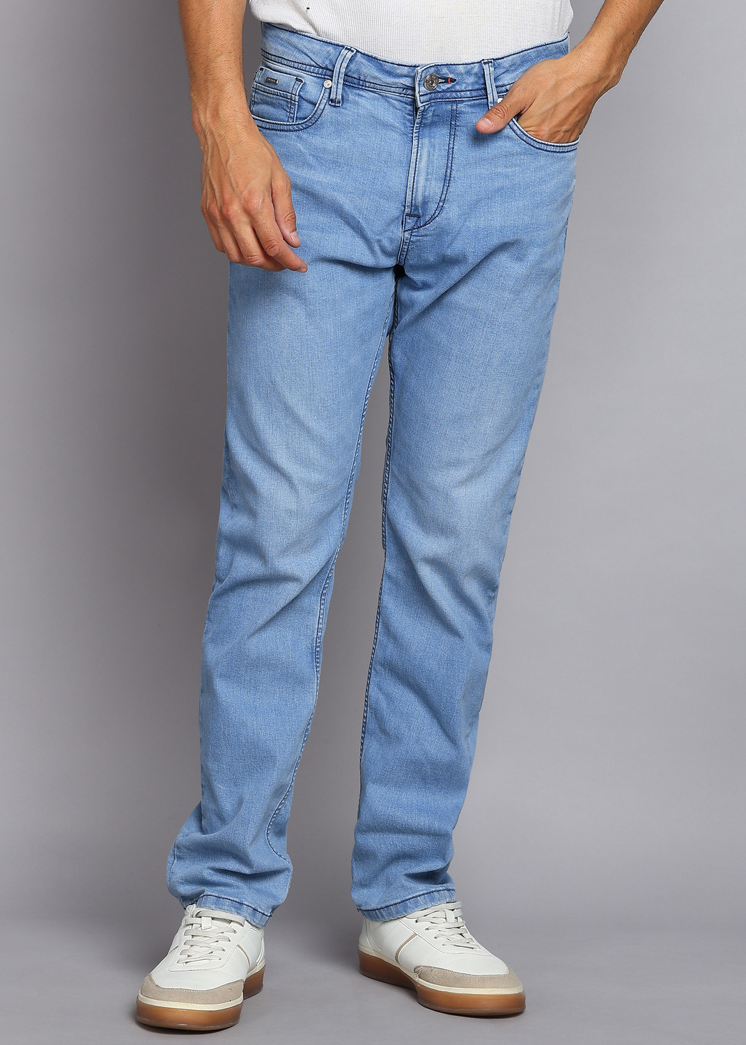 Image of KILLER Men Straight Fit Mid Rise Blue Jeans