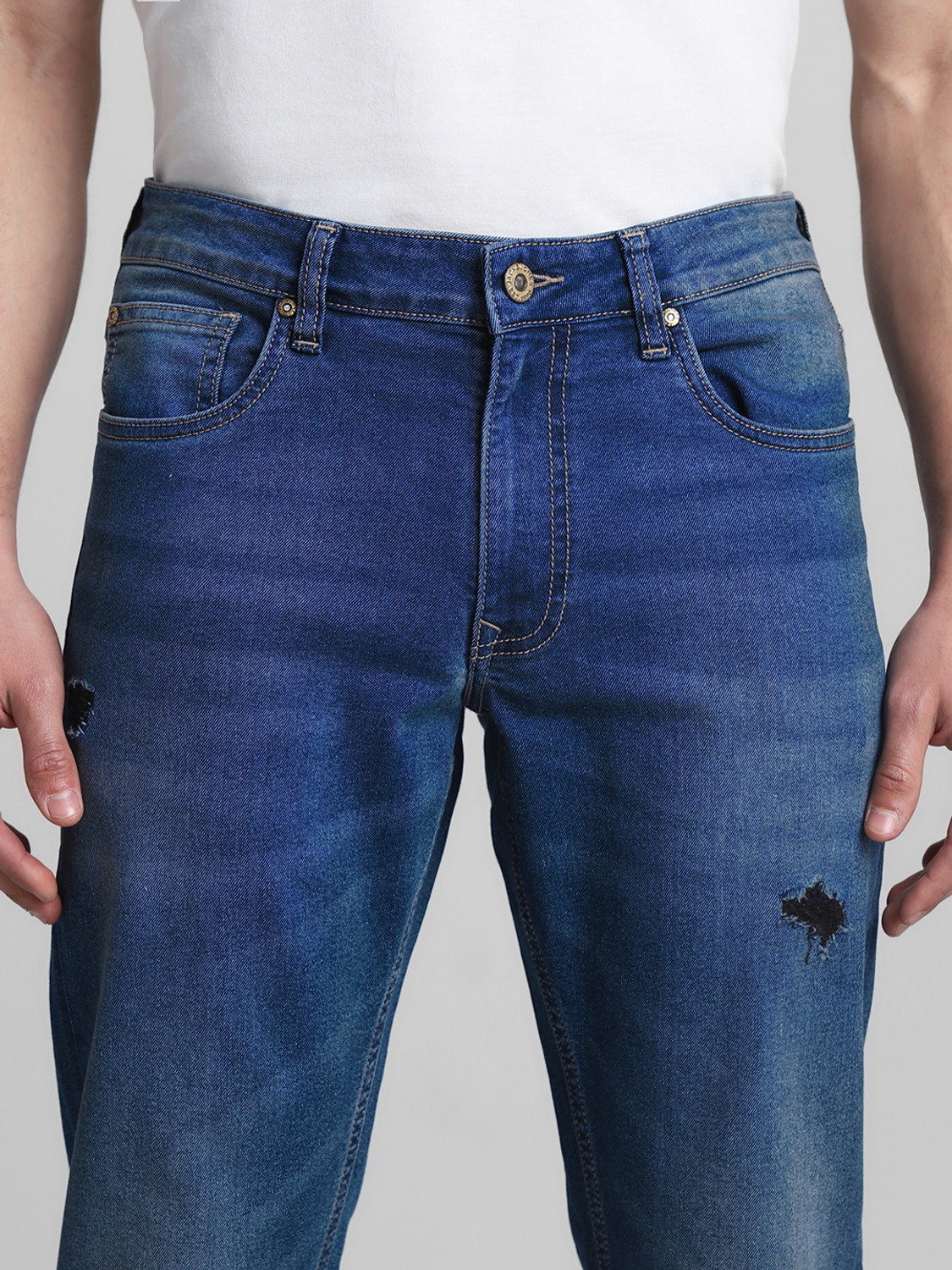 Image of JACK & JONES Slim Men Blue Jeans