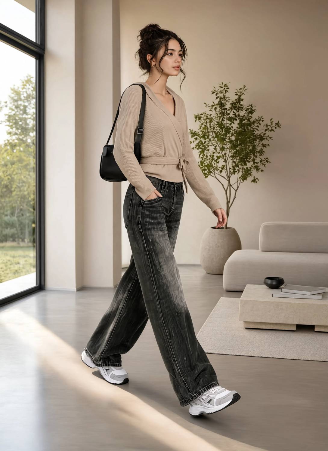 KP Denim Co Wide Leg Black Jeans - Image 5