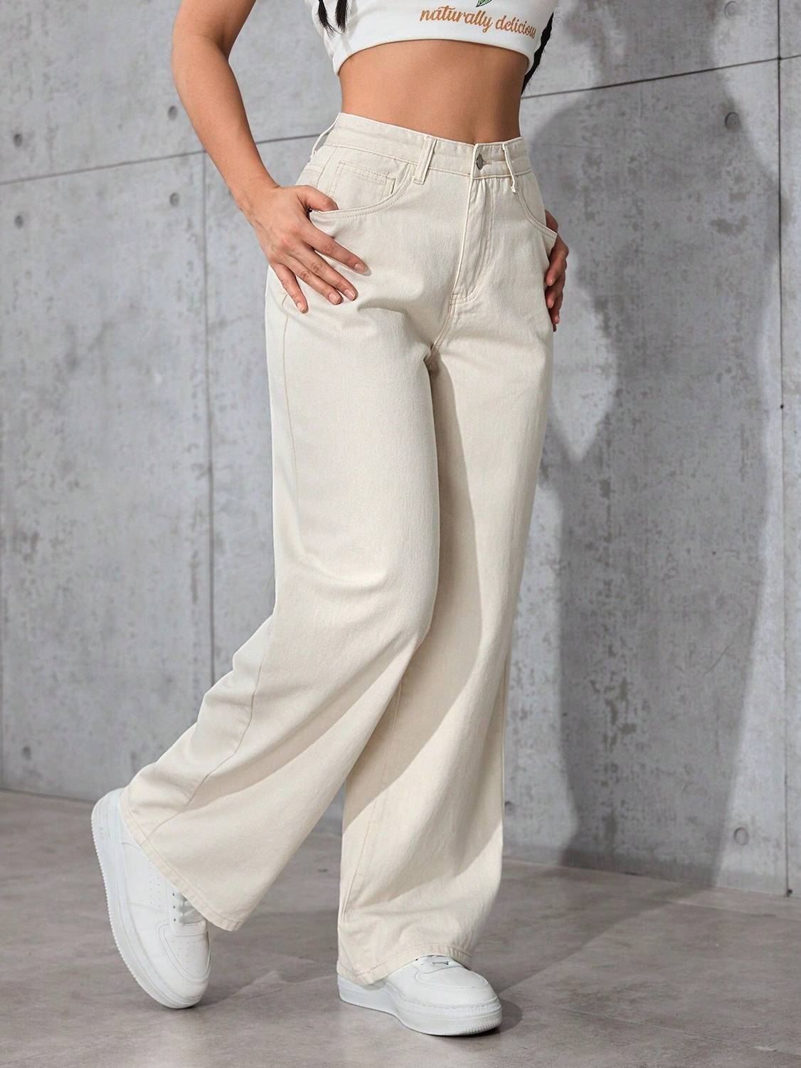 YAMEETFIT Regular Women Beige Jeans - Image 3