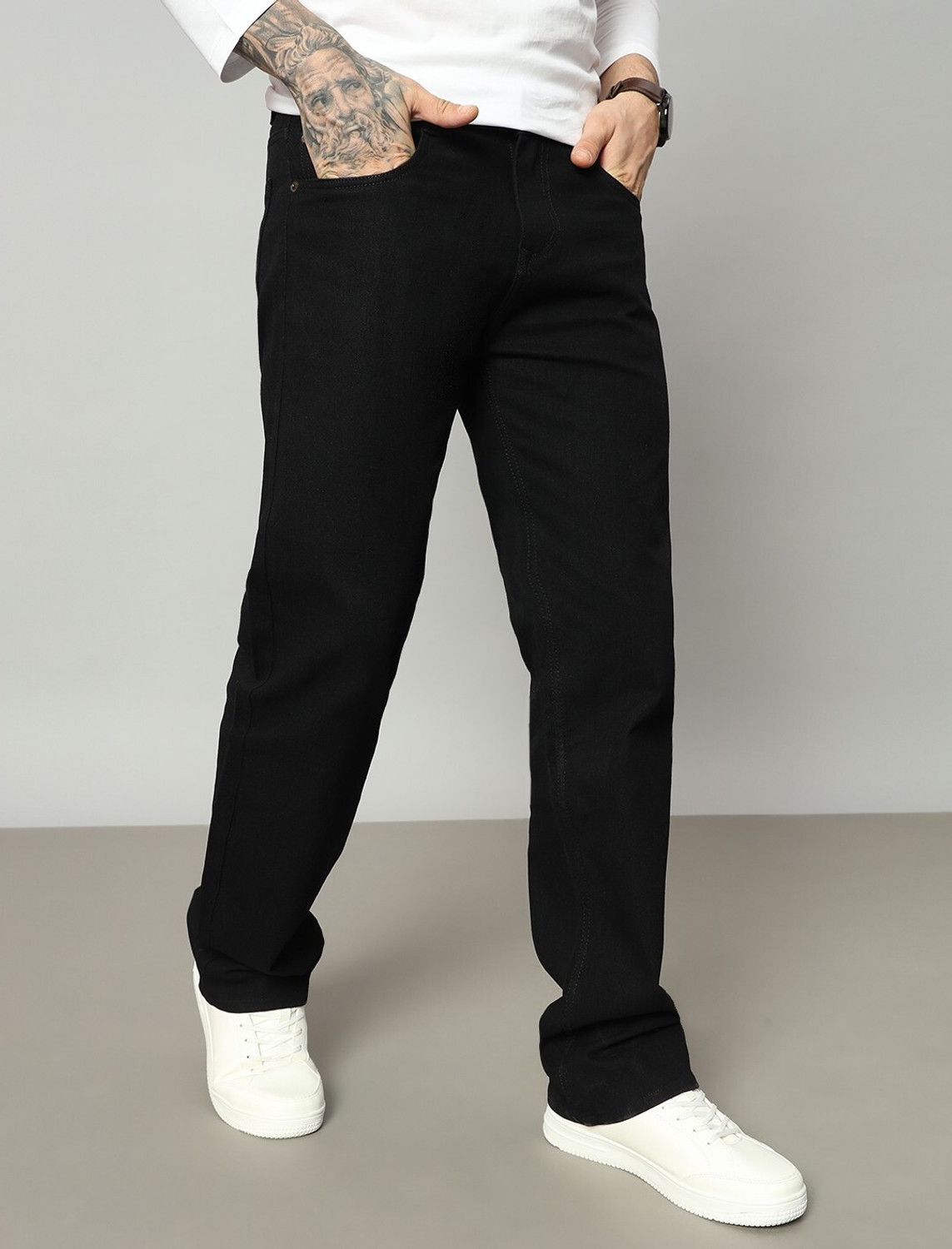 Image of DENIM LOOK Loose Fit Men Black Jeans