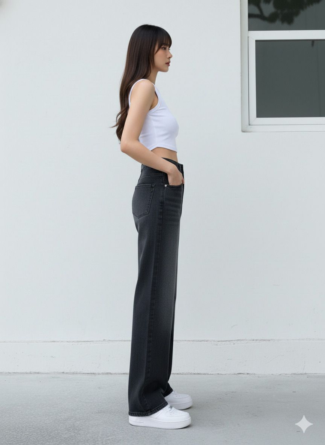 Image of JIVICLOTH Boyfriend Women Black Jeans