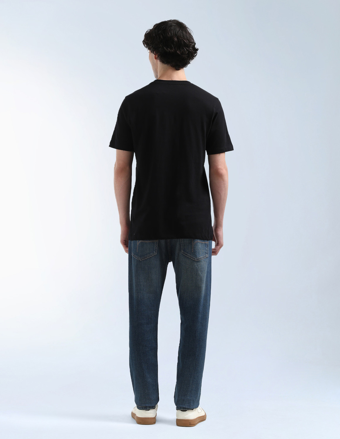 Image of FLYING MACHINE Tapered Fit Men Blue Jeans