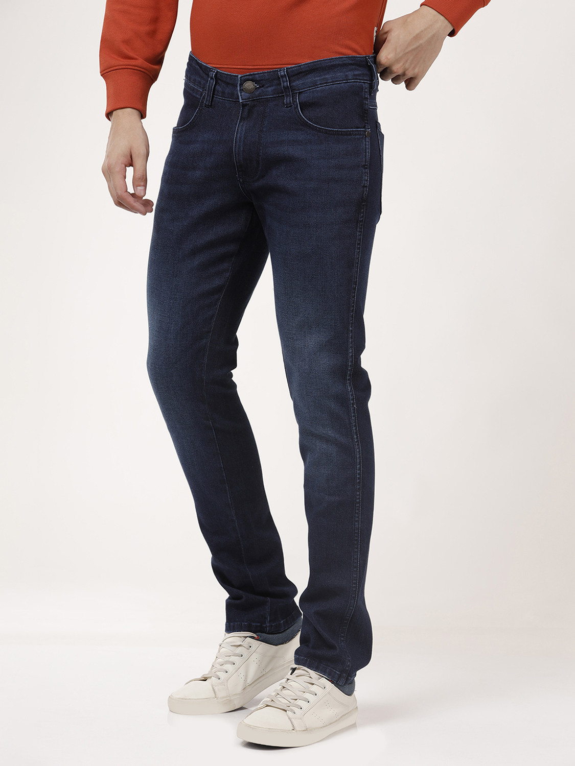 Image of Wrangler Slim Men Blue Jeans