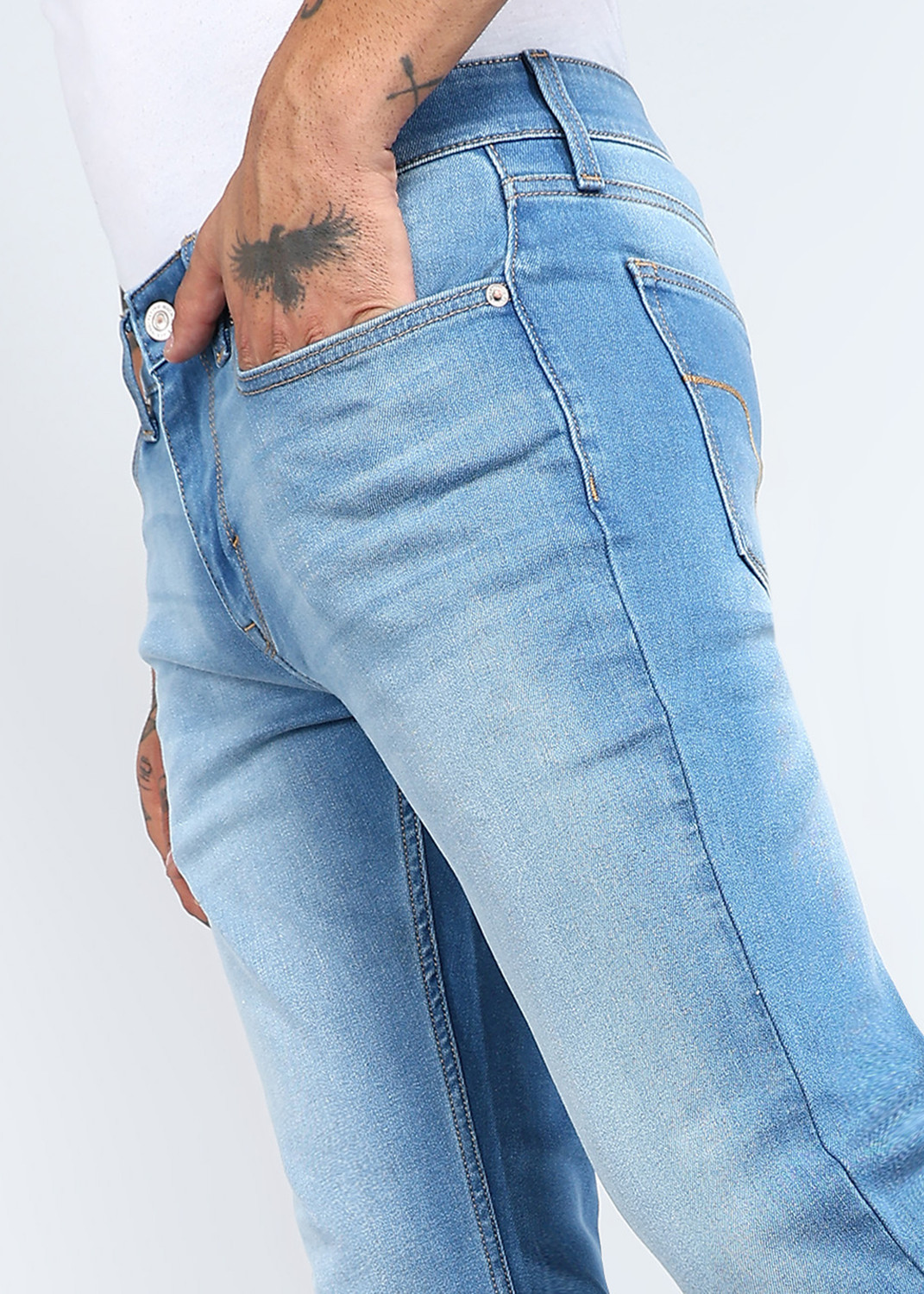 Image of FLYING MACHINE Straight Fit Men Blue Jeans