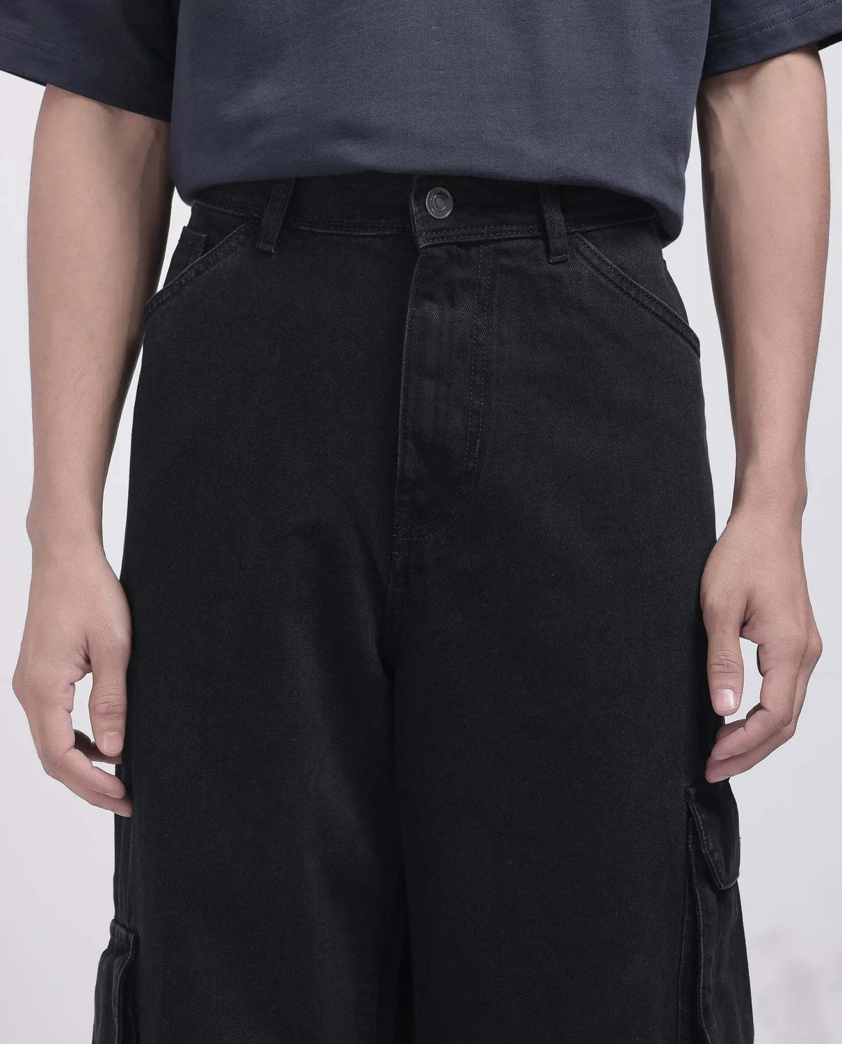 Image of RARE RABBIT Loose Fit Men Black Jeans