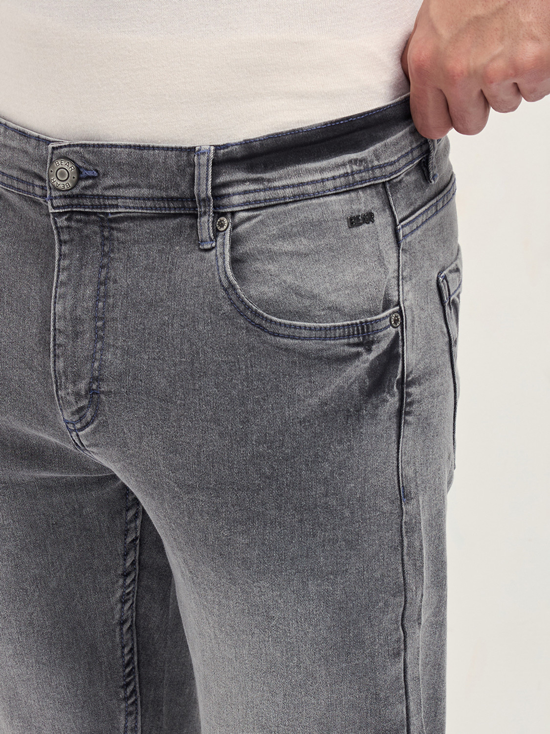 Image of THE BEAR HOUSE Skinny Men Grey Jeans
