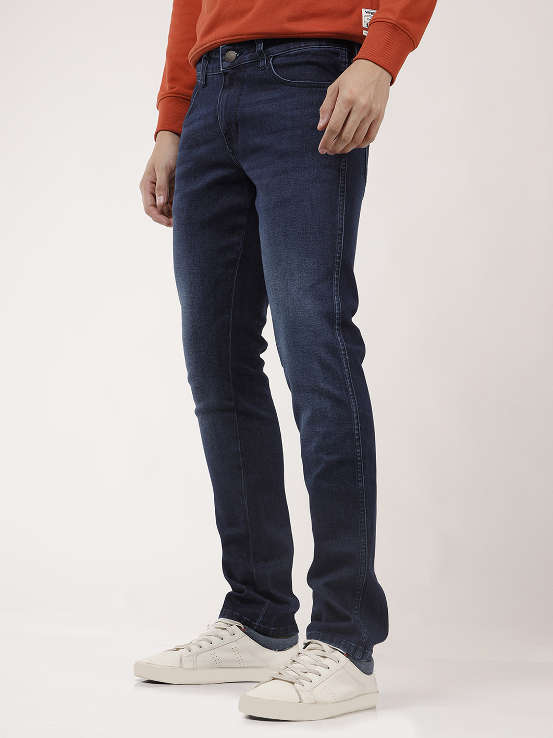 Image of Wrangler Slim Men Blue Jeans