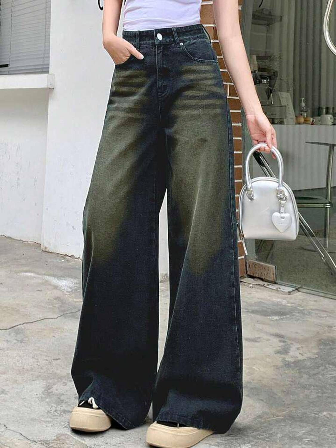HUNTER Baggy Fit Women Light Green Jeans - Image 2