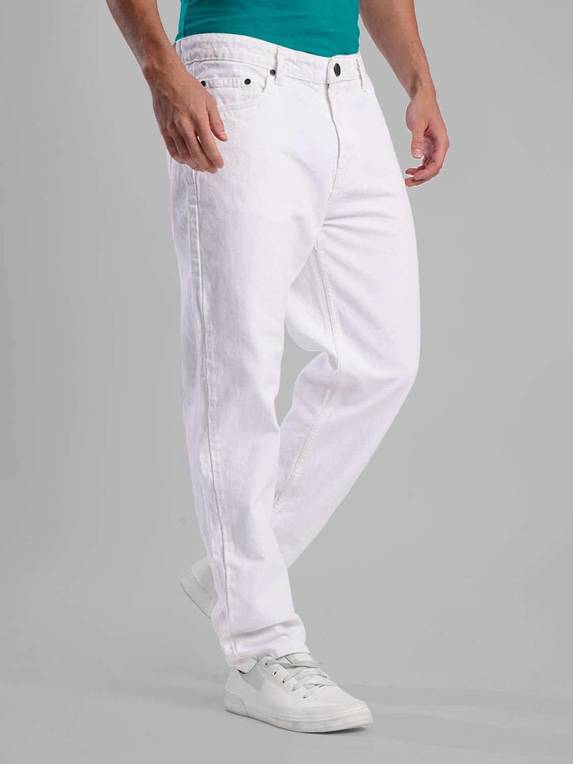 Bene Kleed Relaxed Fit Men White Jeans - Image 3