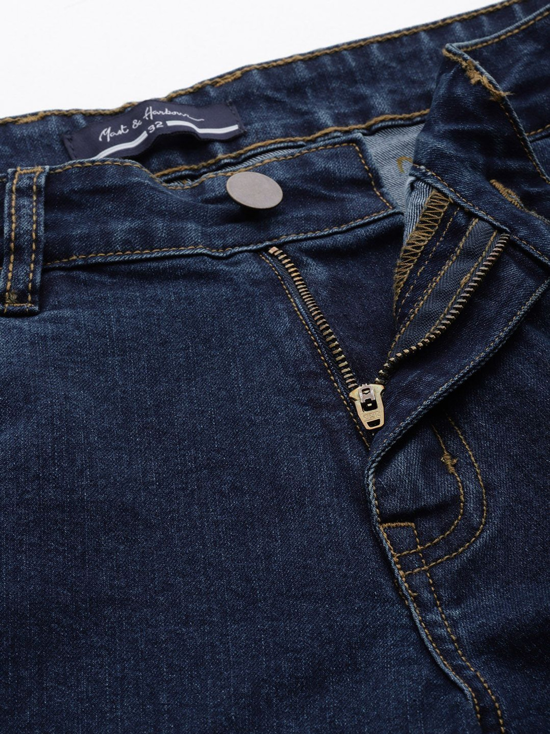 Image of Mast & Harbour Tapered Fit Men Dark Blue Jeans