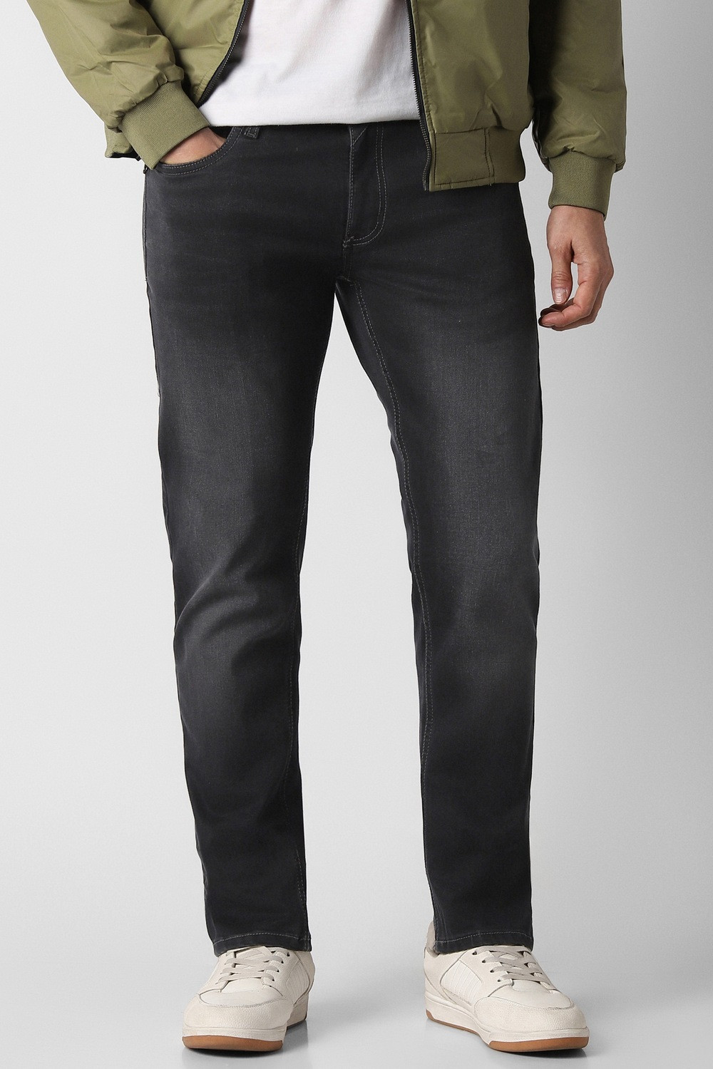 Image of PETER ENGLAND Tapered Fit Men Black Jeans