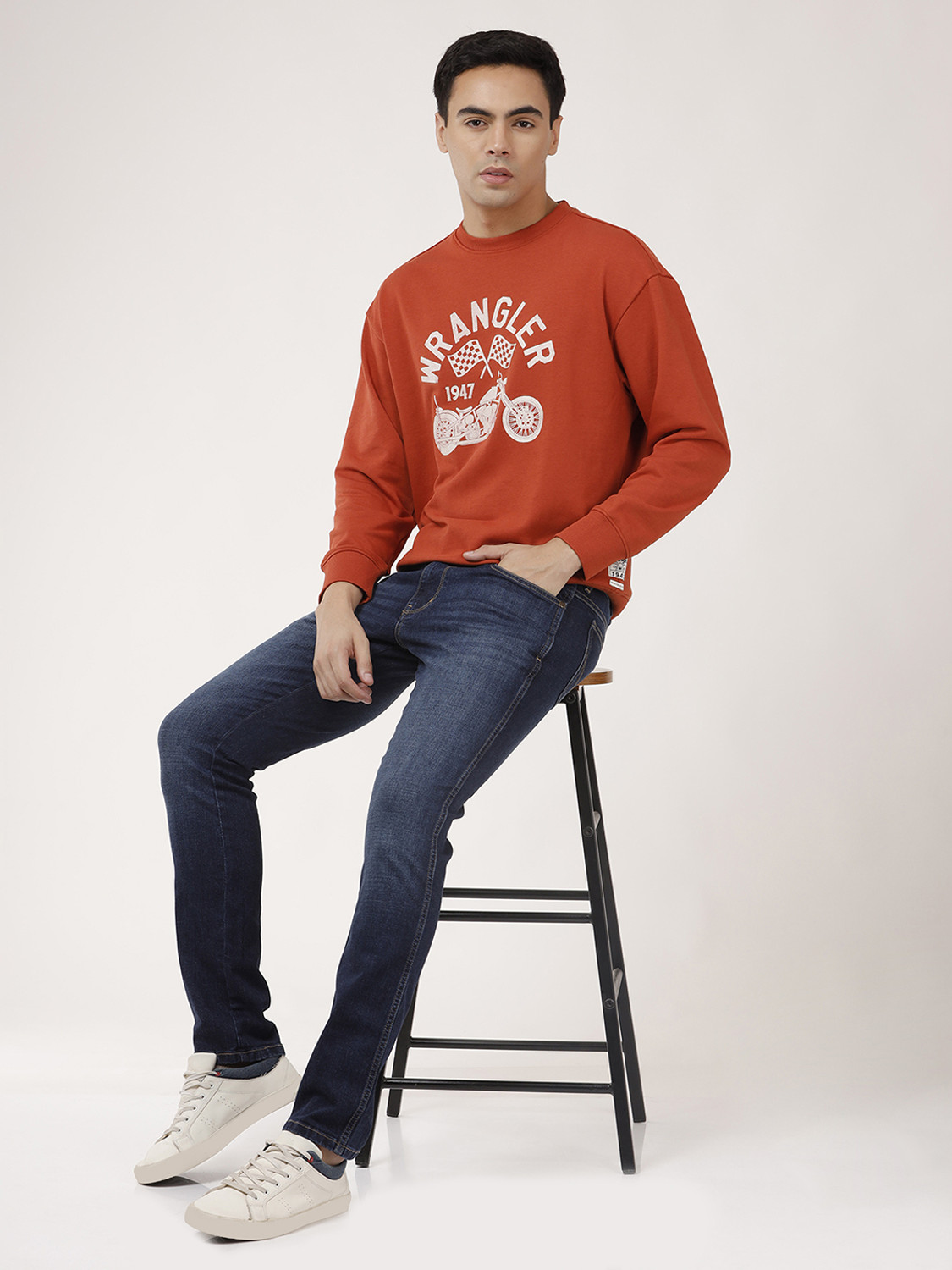 Image of Wrangler Slim Men Blue Jeans