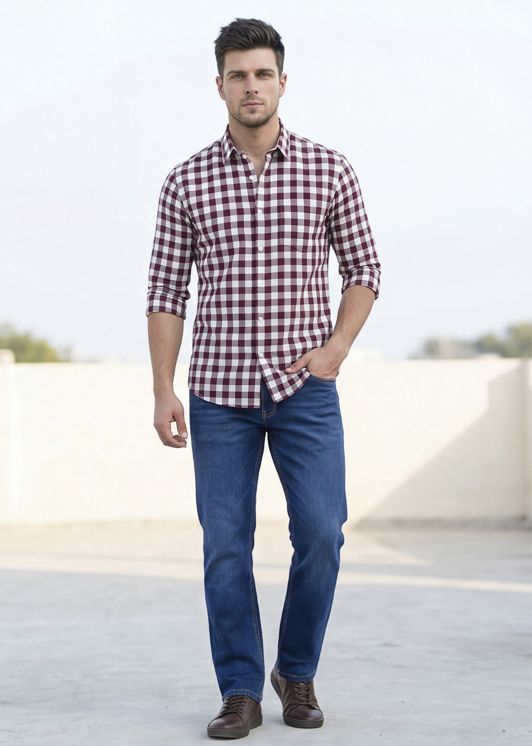 Image of KILLER Straight Fit Men Dark Blue Jeans