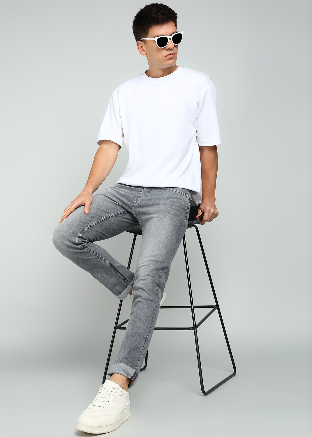 Image of Allen Solly Slim Men Grey Jeans