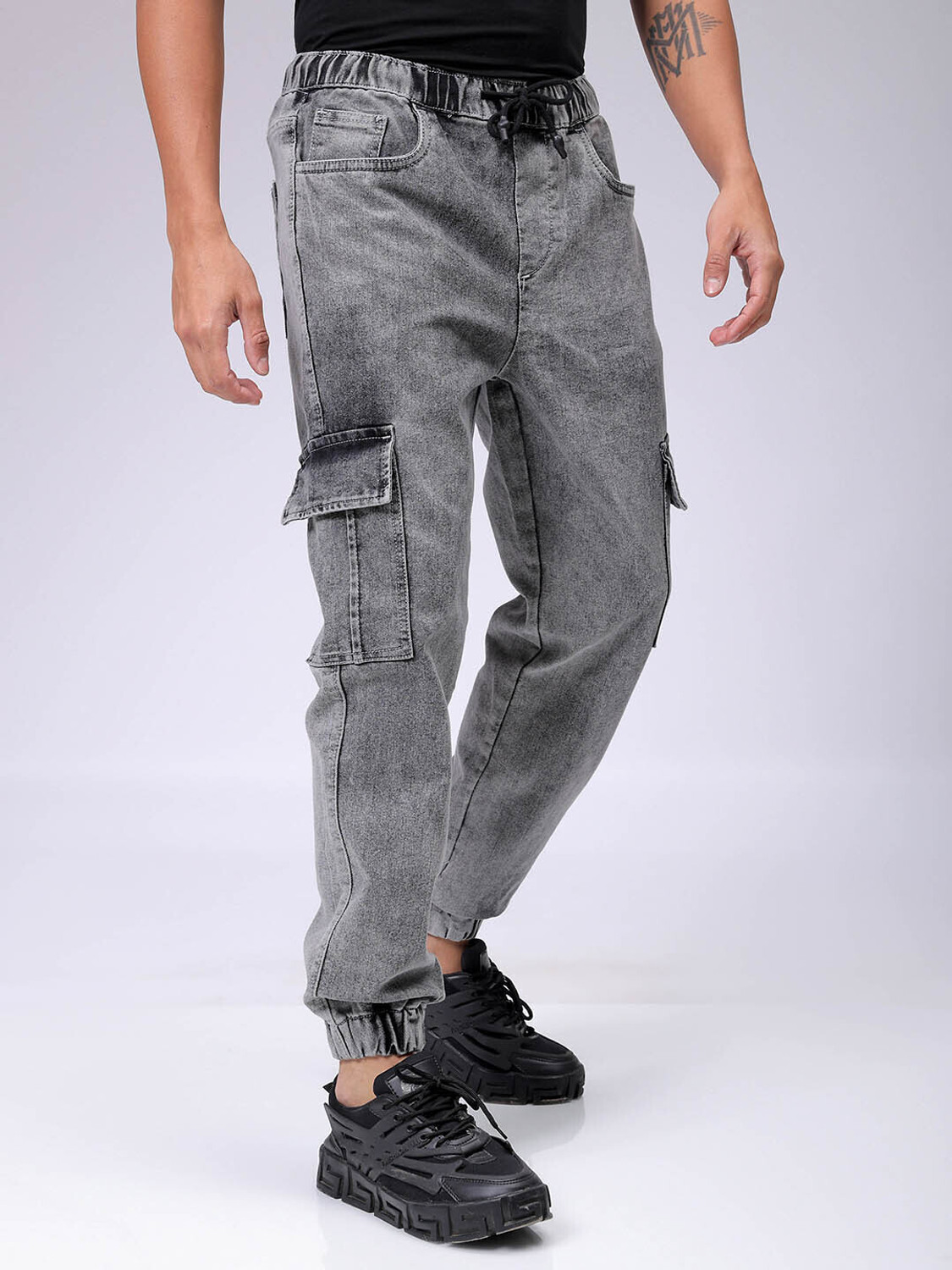 Image of The Indian Garage Co. Regular Men Grey Jeans