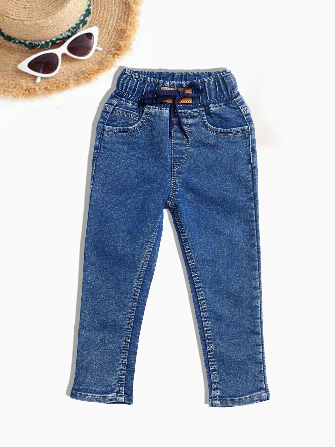 Image of KILLER Boys & Girls Jogger Fit High Rise Blue Jeans
