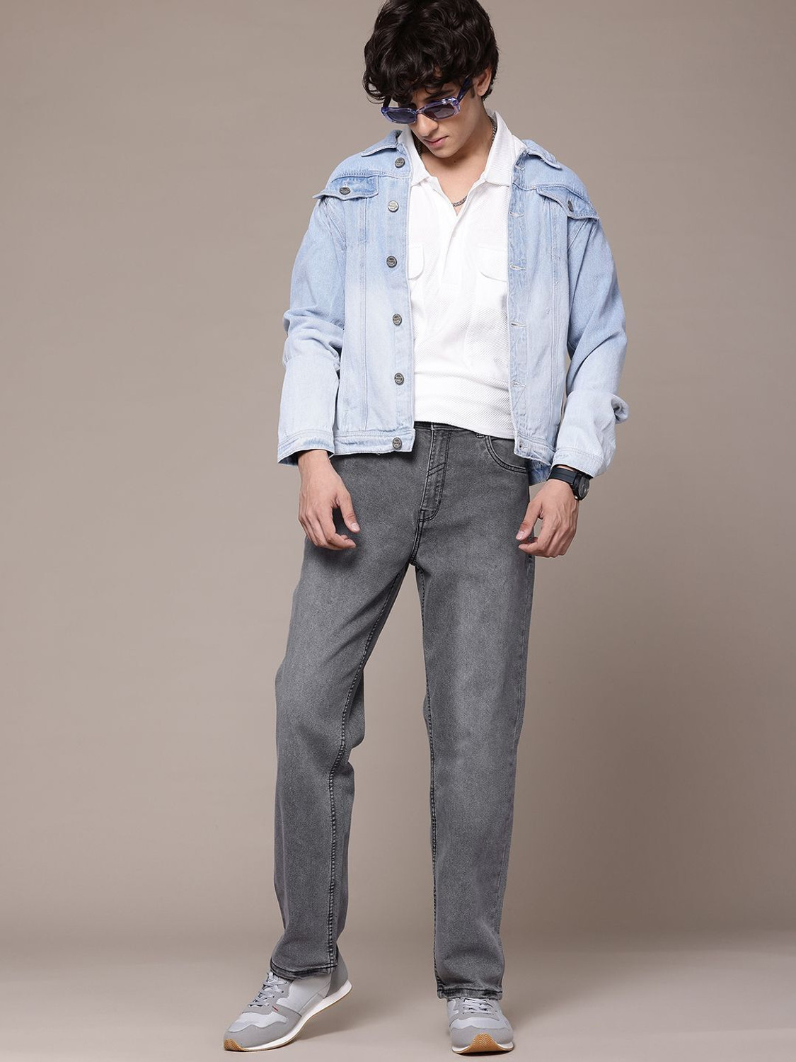Image of Roadster Straight Fit Men Grey Jeans