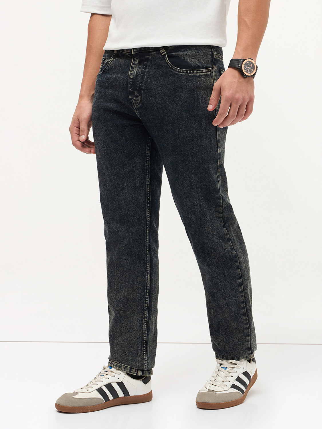 Image of Urbano Fashion Regular Men Black Jeans