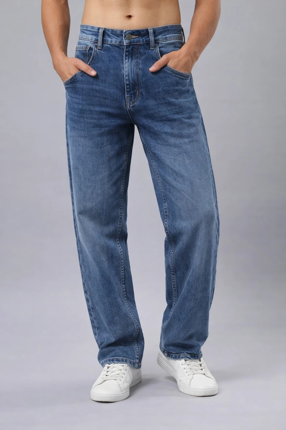 Image of vura Loose Fit Men Blue Jeans