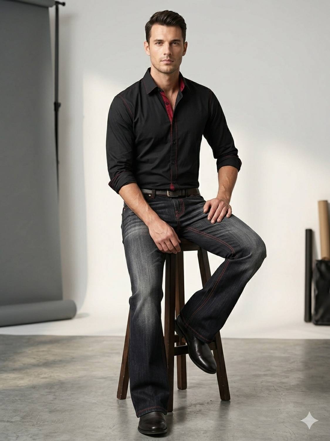 APJ Boot-Leg Black Jeans - Image 4