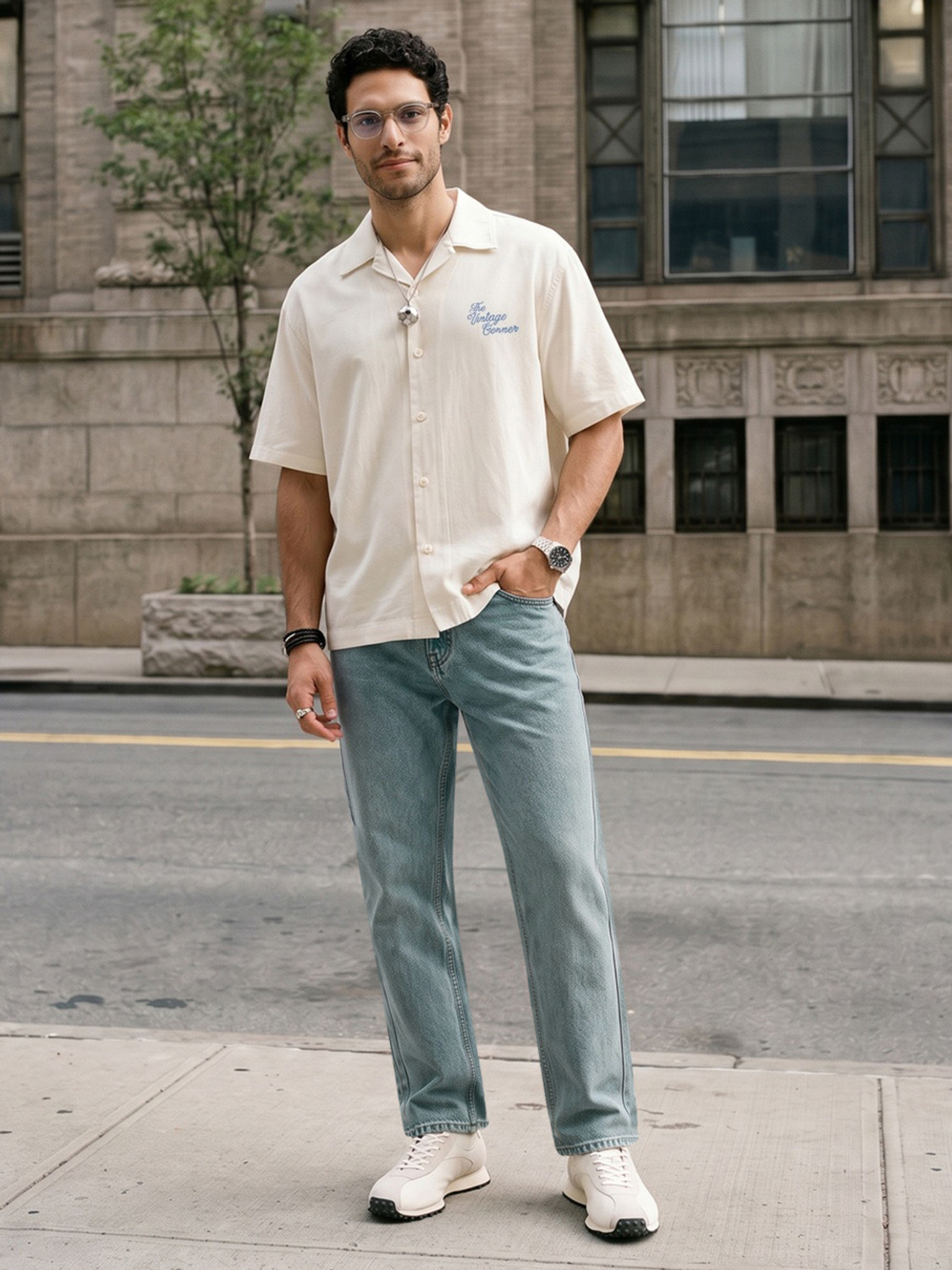 Image of Urbano Fashion Relaxed Fit Men Light Blue Jeans