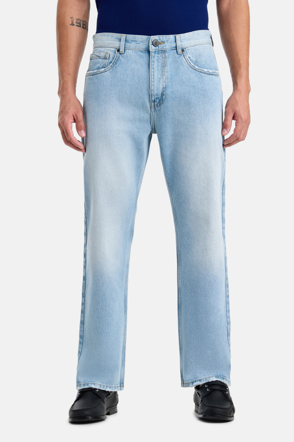 Image of Snitch Straight Fit Men Light Blue Jeans