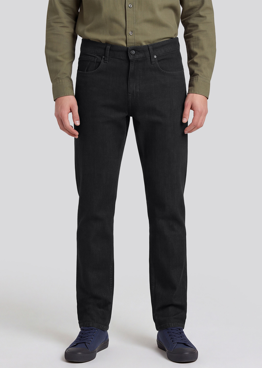 Image of INTEGRITI Men Straight Fit Mid Rise Black Jeans