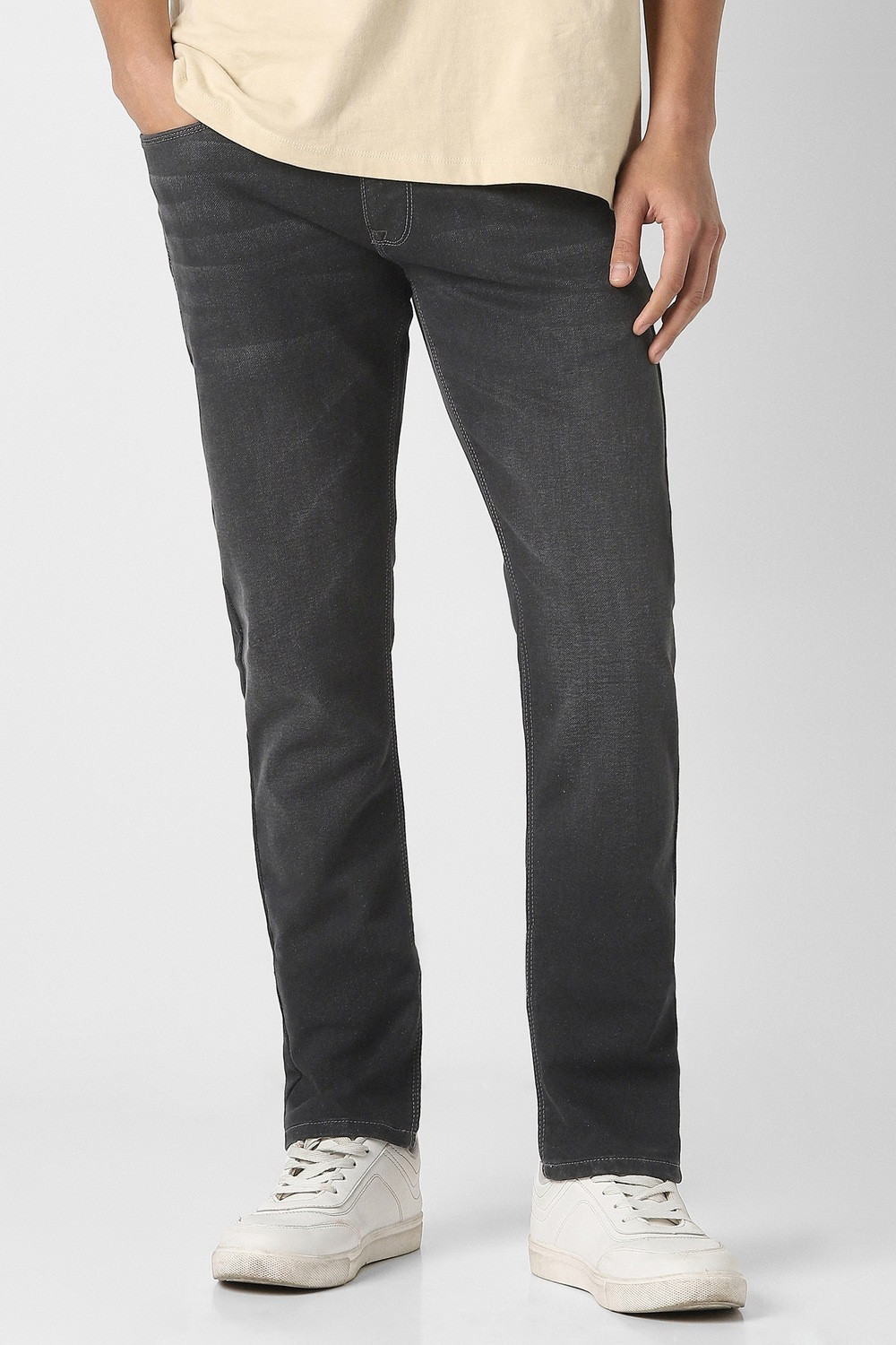 Image of PETER ENGLAND Tapered Fit Men Black Jeans