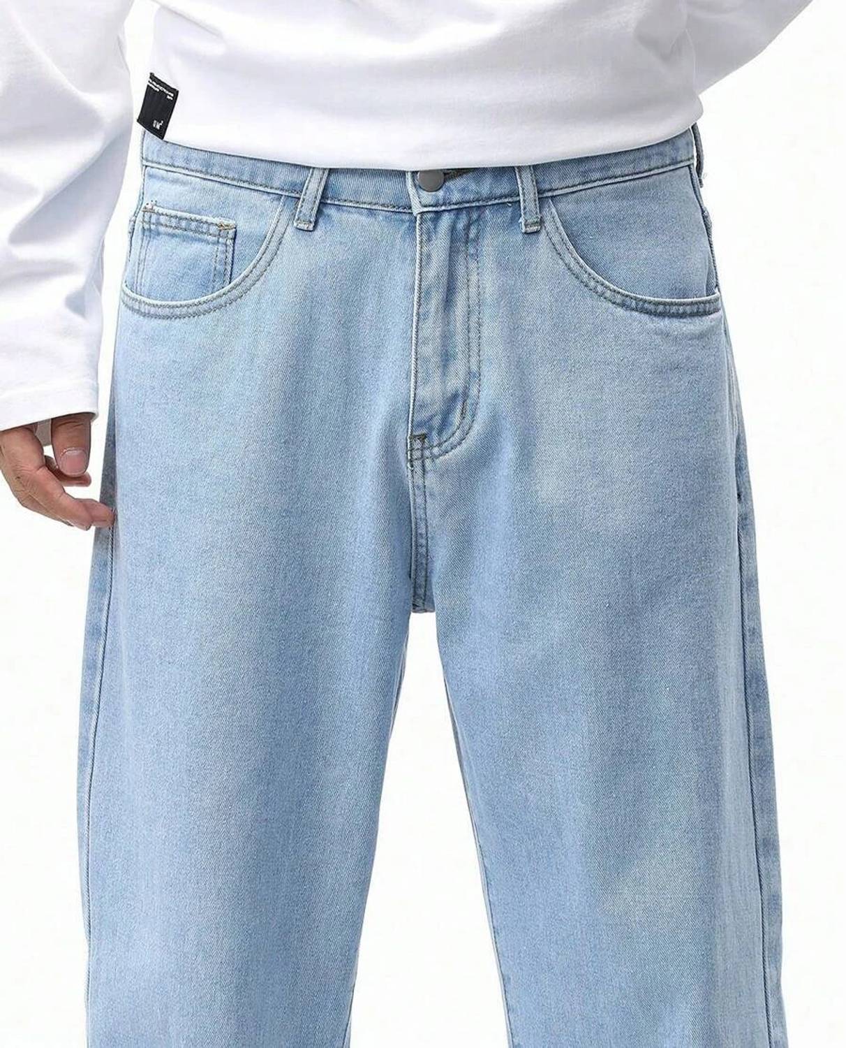 DENIM LOOK Loose Fit Men Light Blue Jeans - Image 5