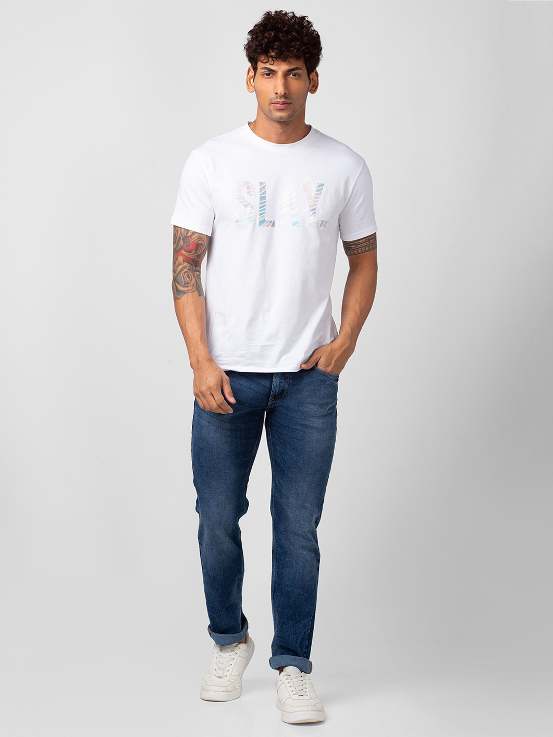 Image of Spykar Relaxed Fit Men Blue Jeans