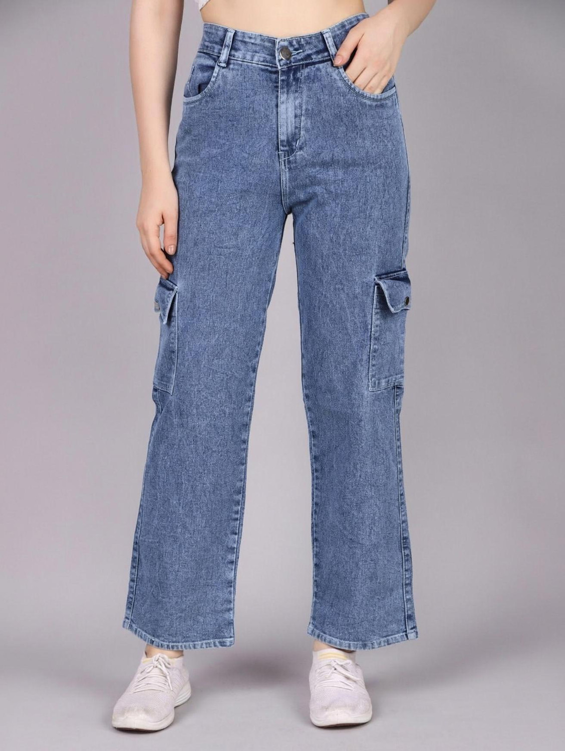 Image of TRENDY LOOKS Straight Fit Women Blue Jeans