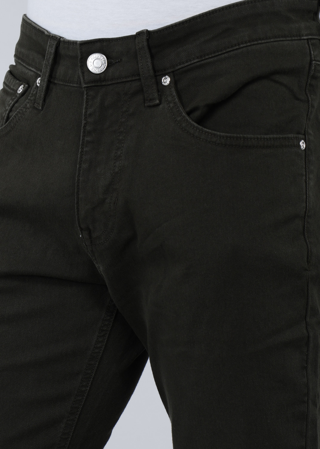 Image of U.S. Polo Assn. Denim Co. Men Tapered Fit Mid Rise Light Green Jeans