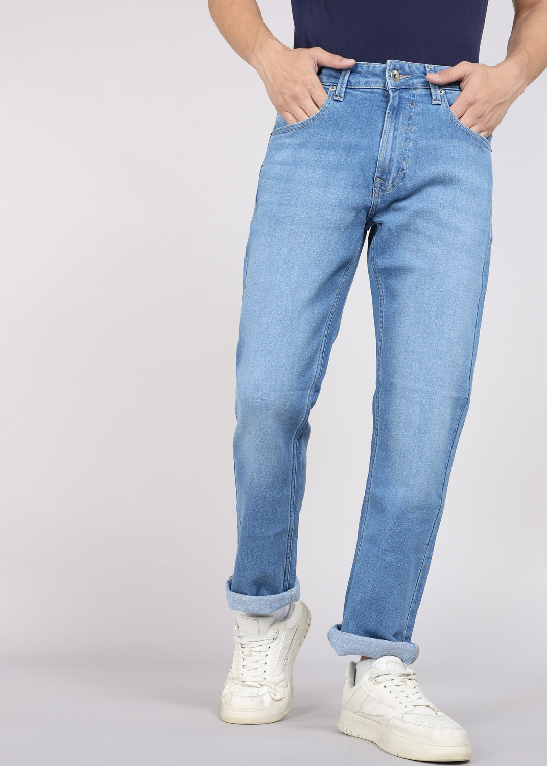 Image of Spykar Regular Men Blue Jeans