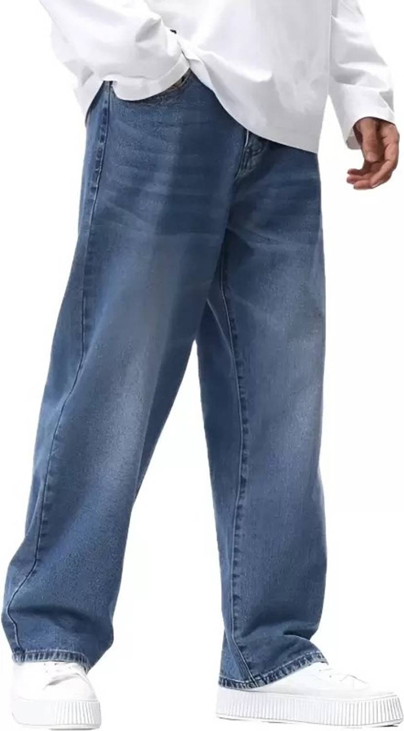 DENIM FIT Loose Fit Men Light Blue Jeans - Image 3
