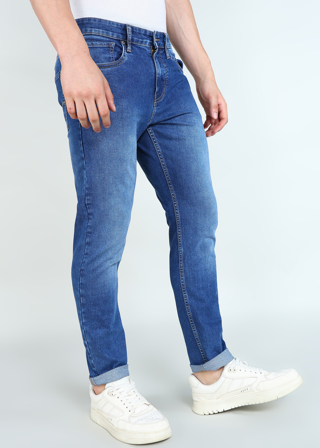 Image of FLYING MACHINE Slim Men Blue Jeans