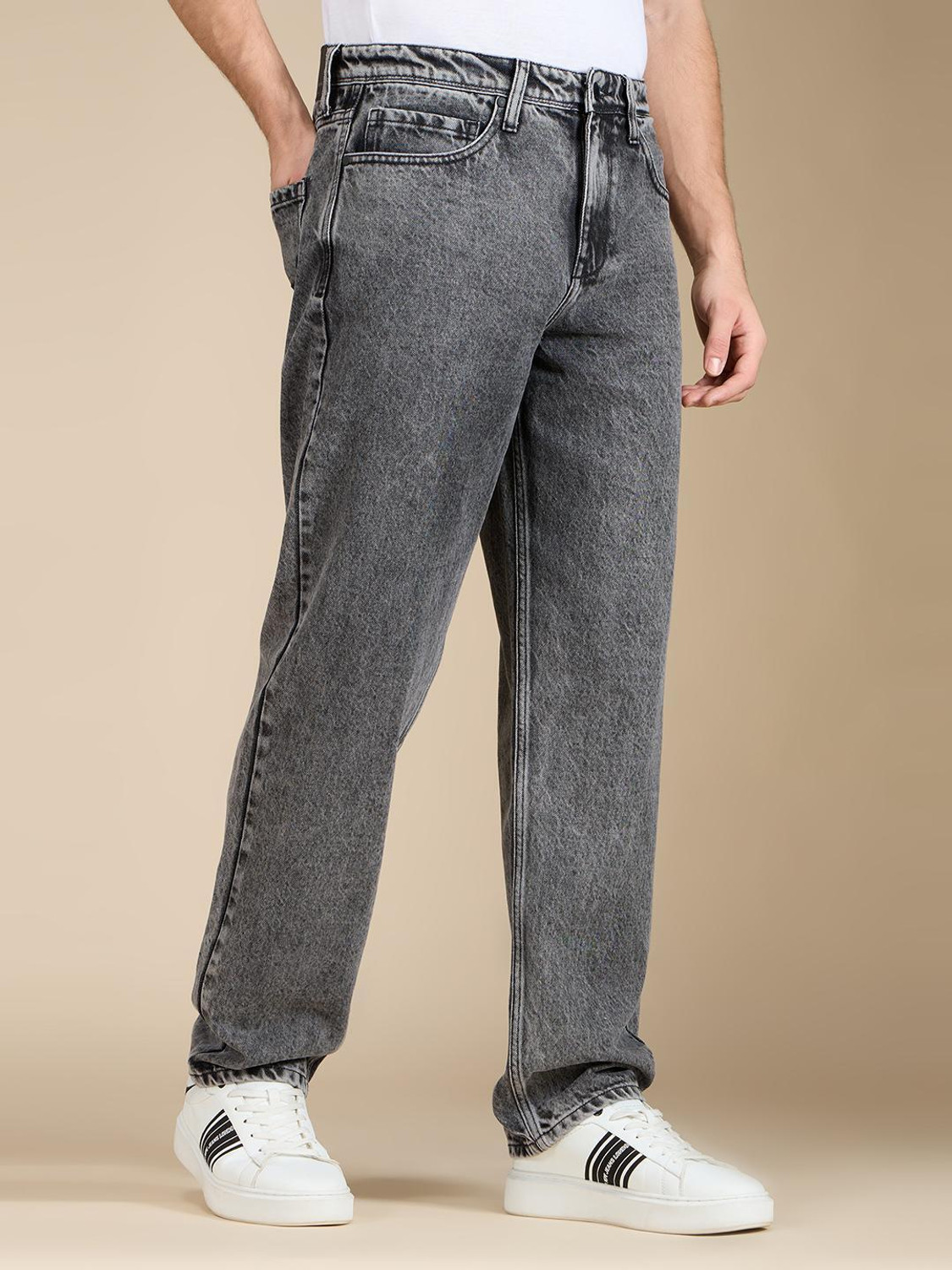 Image of Pepe Jeans Relaxed Fit Men Black Jeans