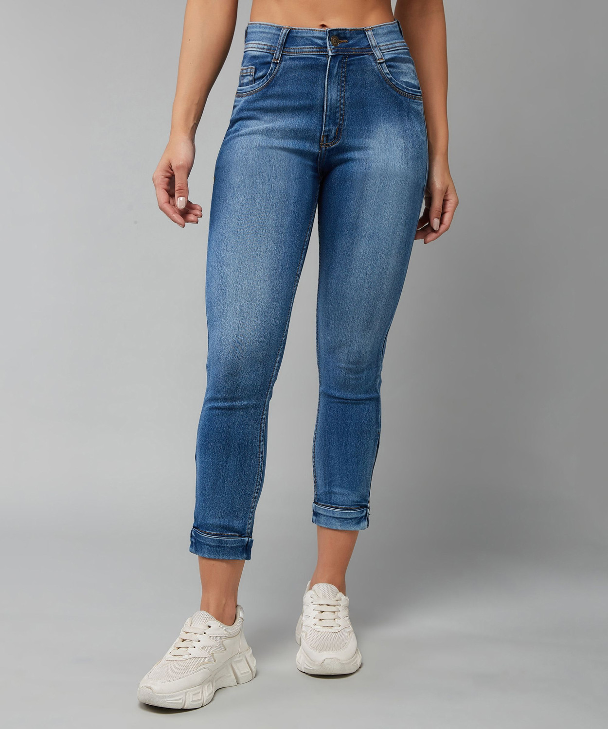 Image of DOLCE CRUDO Skinny Women Blue Jeans