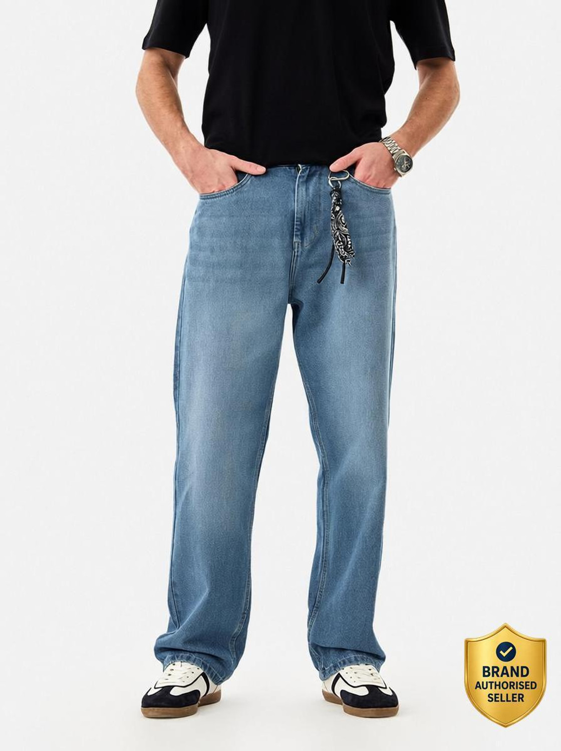 Image of Snitch Relaxed Fit Men Blue Jeans