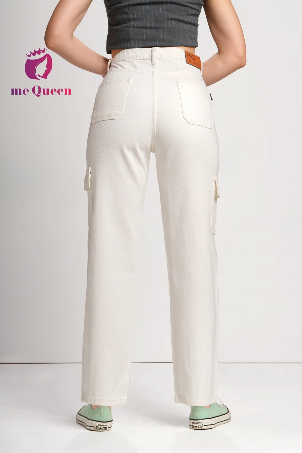 Image of me queen Loose Fit Women White Jeans
