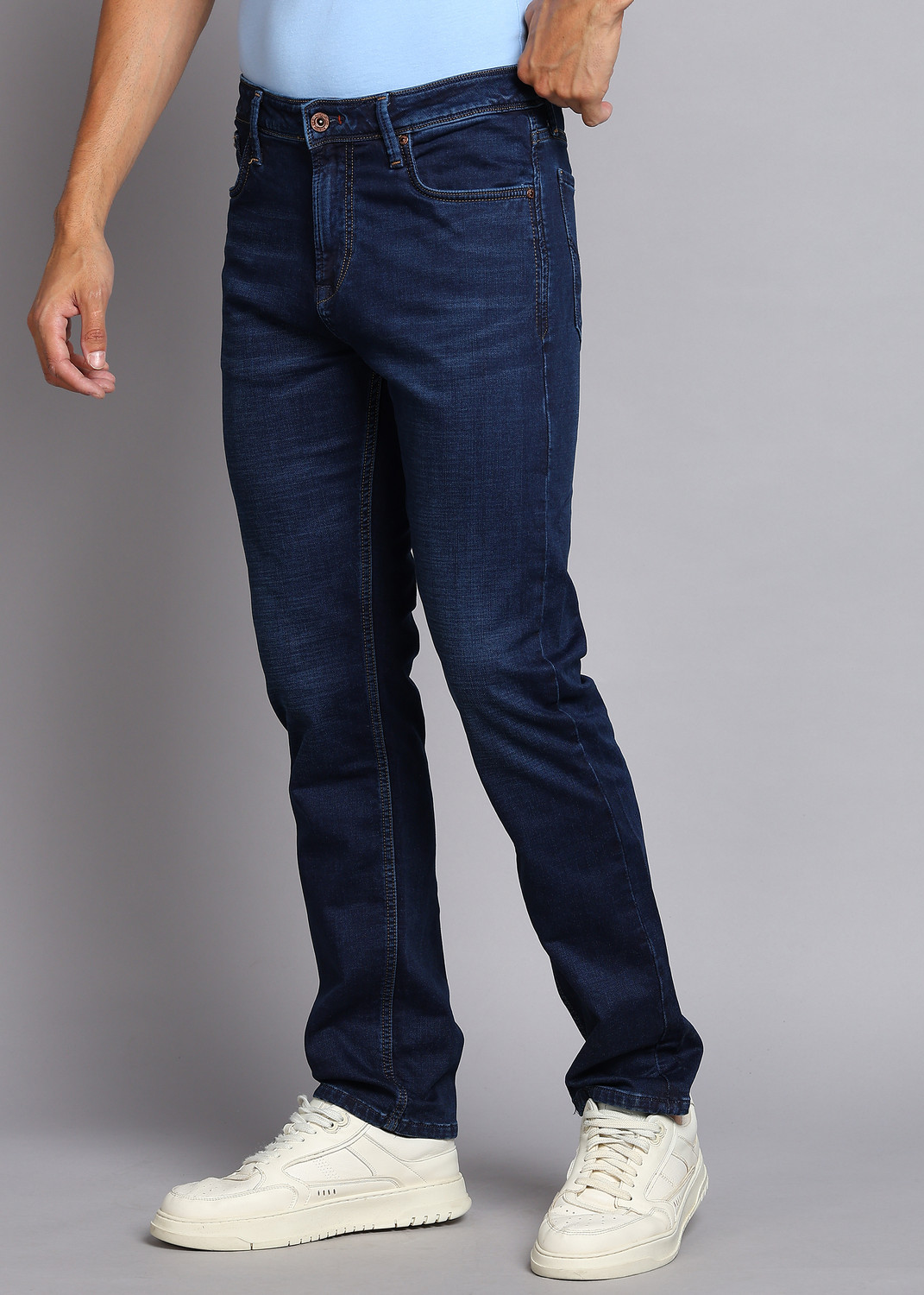 Image of KILLER Straight Fit Men Dark Blue Jeans