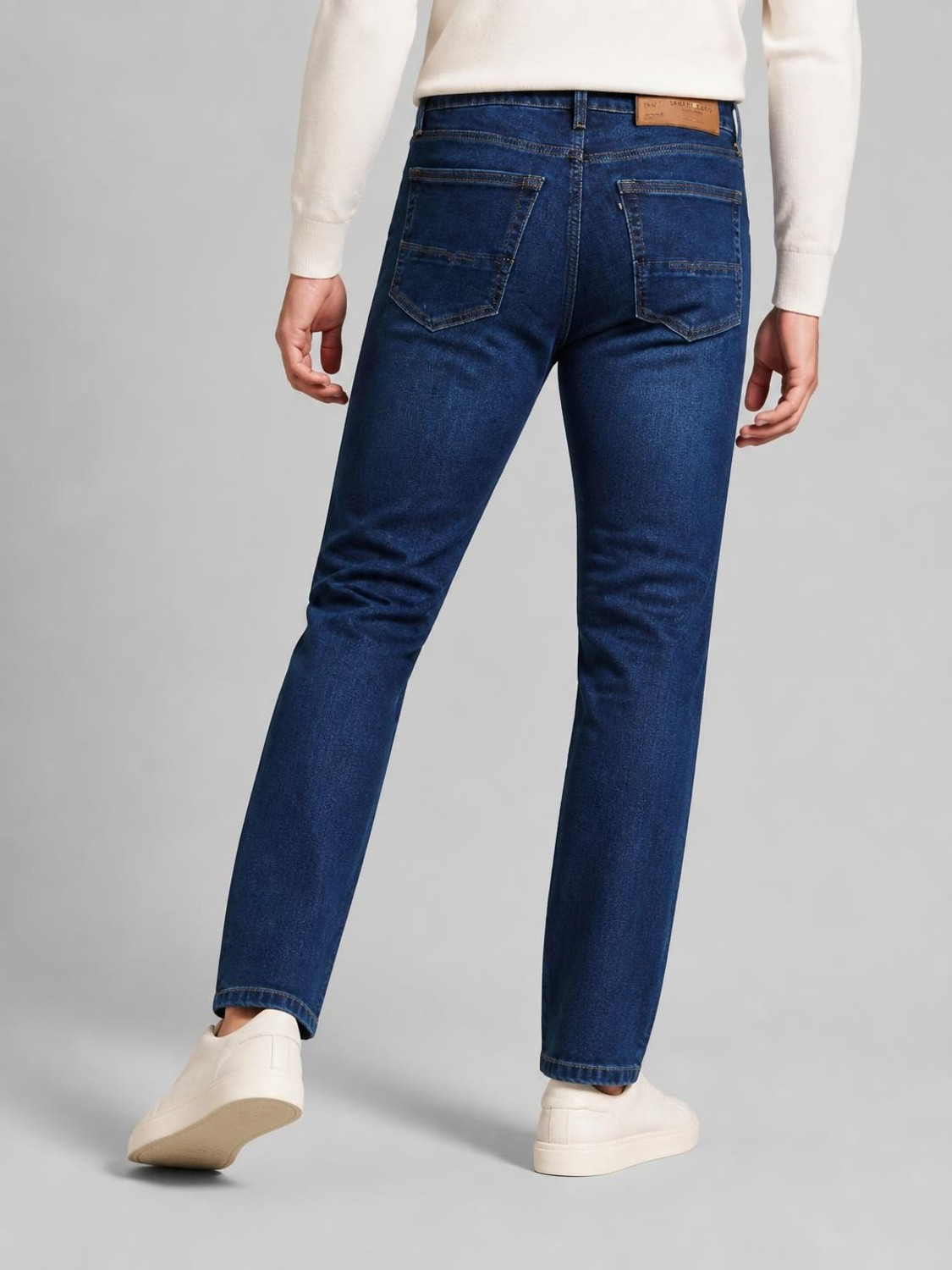 Image of SPARKY Men Straight Fit Mid Rise Dark Blue Jeans
