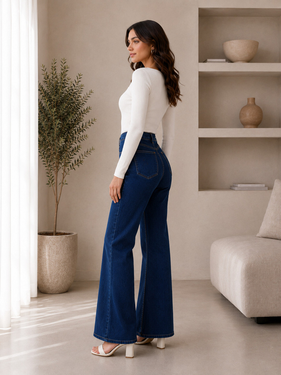 Image of KOTTY Flared Women Blue Jeans