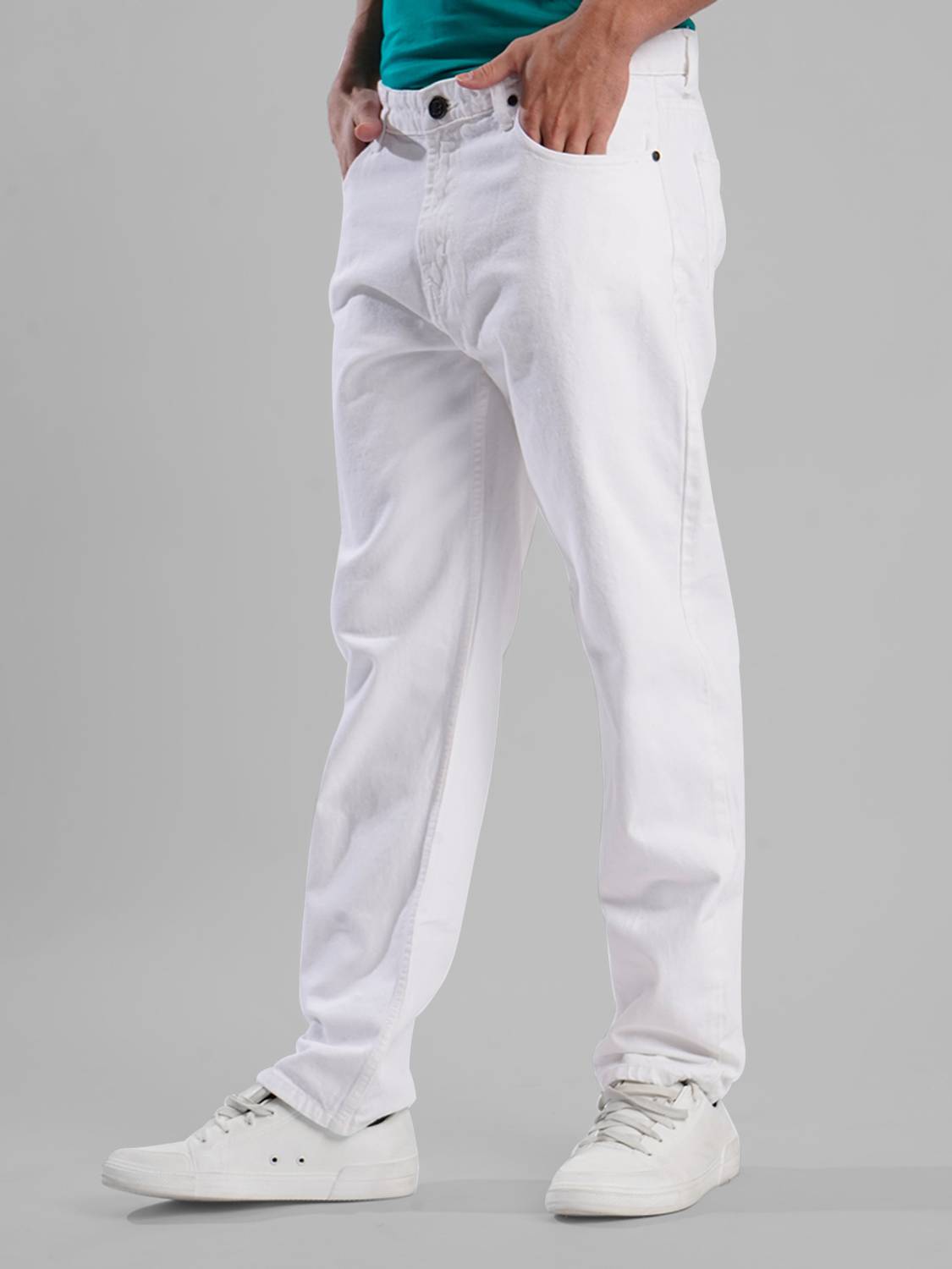 Bene Kleed Relaxed Fit Men White Jeans - Image 2