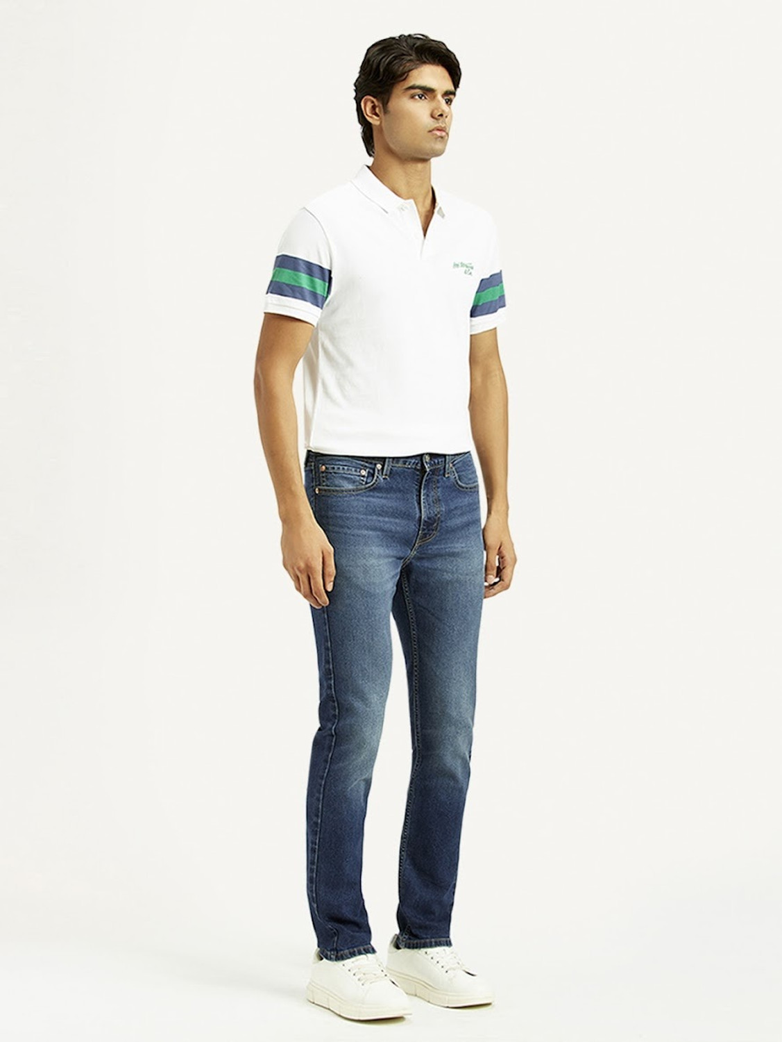 Image of LEVI'S 505 Straight Fit Men Dark Blue Jeans