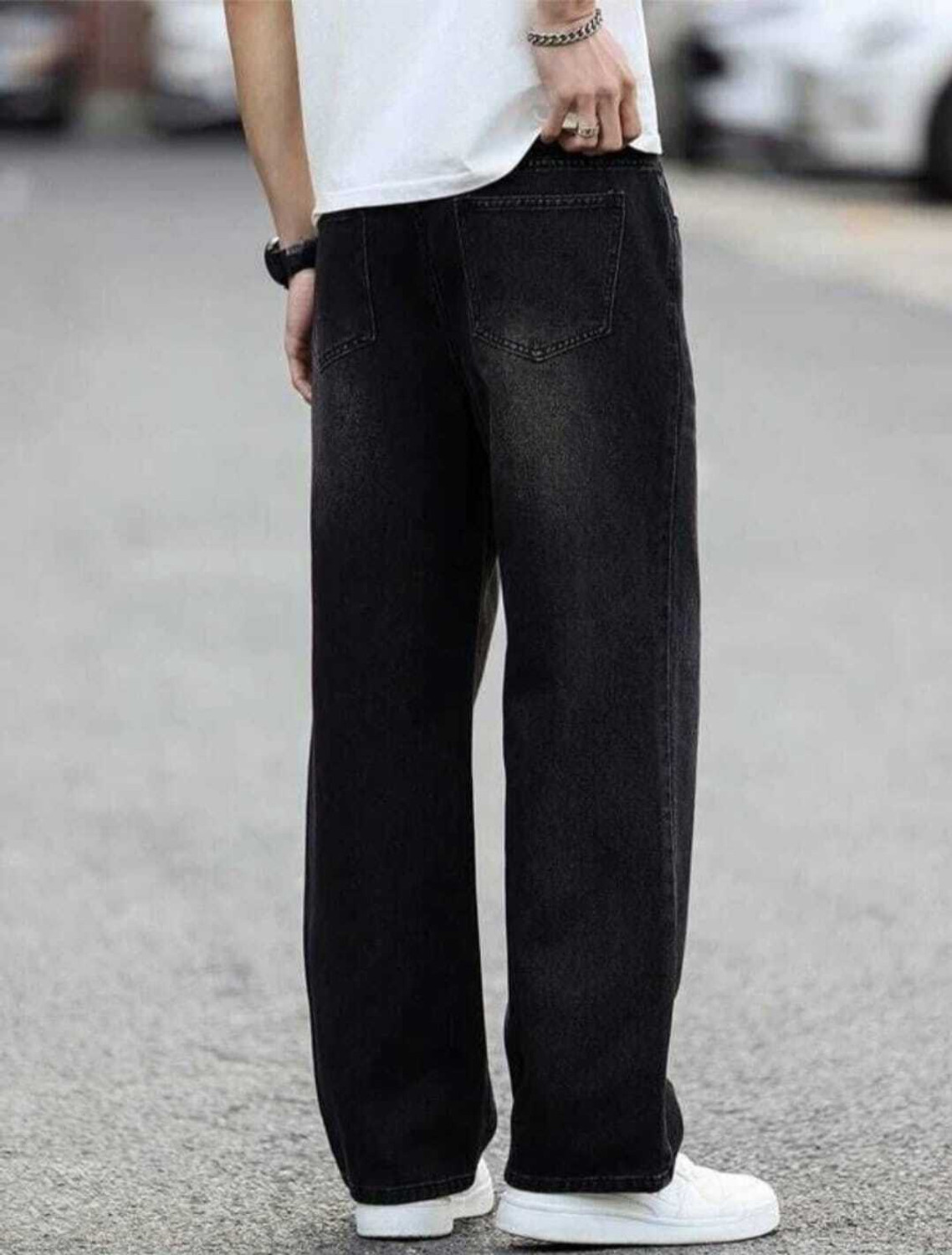 Image of RKDENIM Straight Fit Men Black Jeans