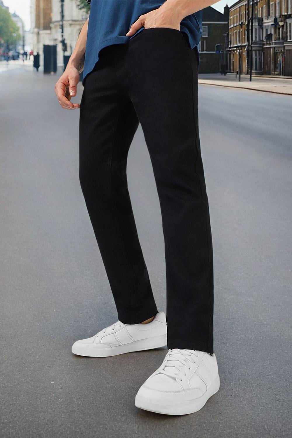 Urbano Fashion Men Regular Mid Rise Black Jeans