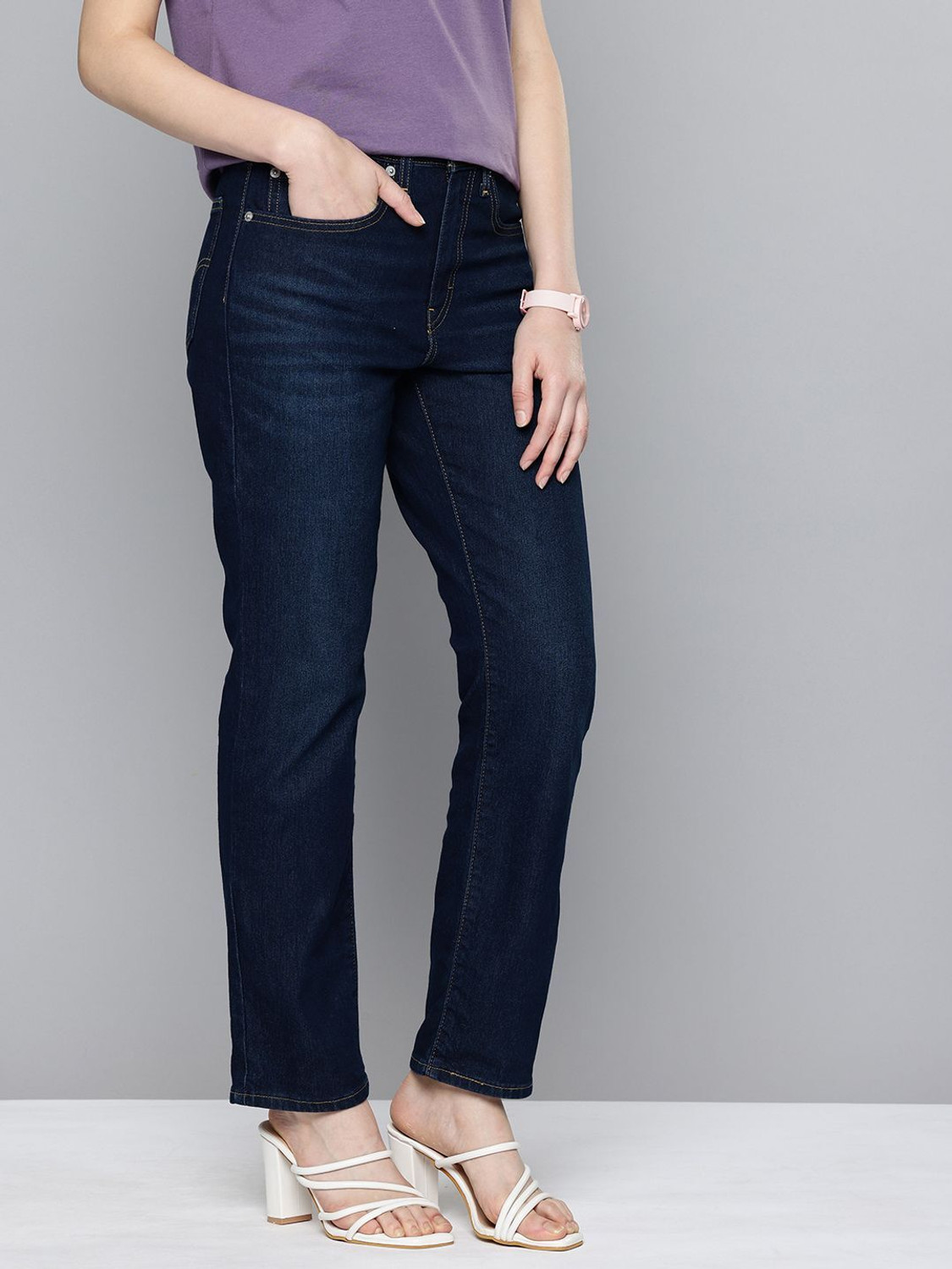 Image of LEVI'S 710 Straight Fit Women Blue Jeans