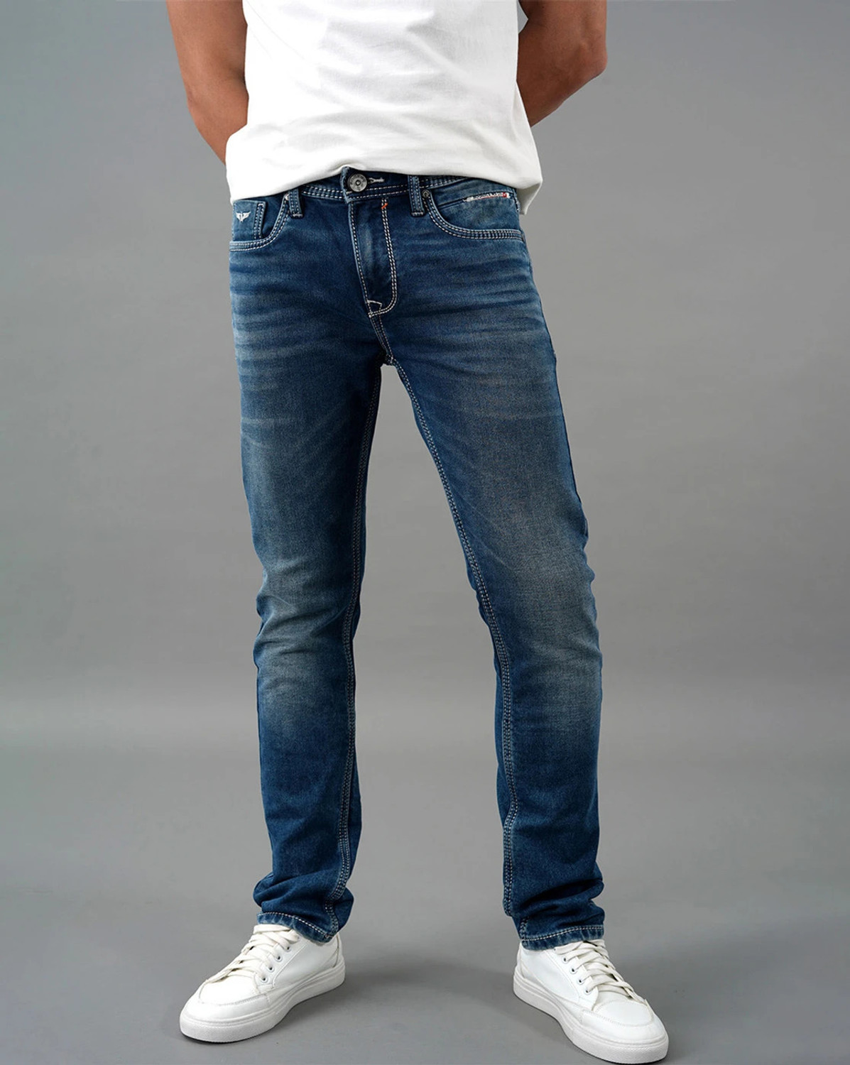 Image of ROOKIES Slim Men Dark Blue Jeans