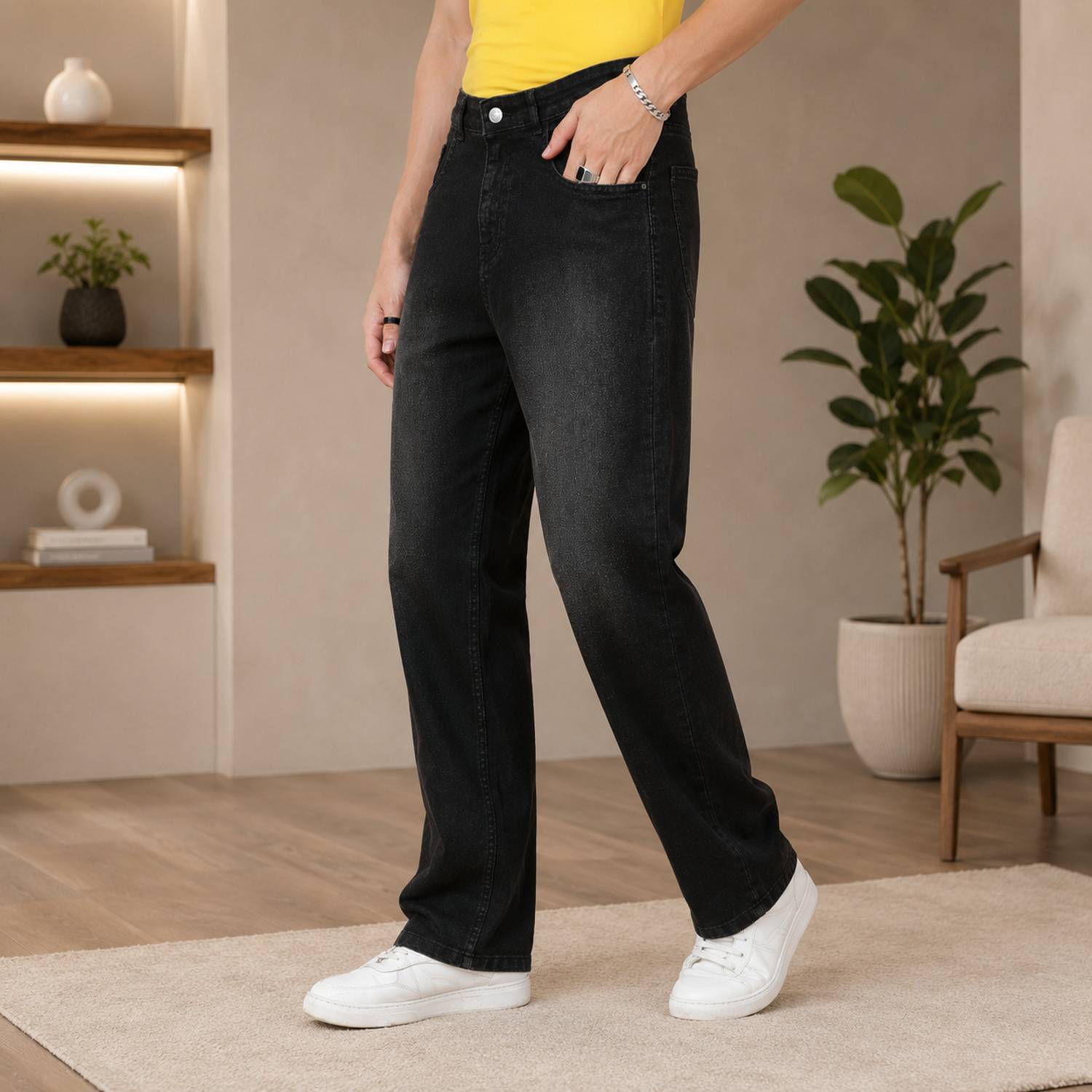 DENIM4MEN Straight Fit Grey Jeans - Image 3